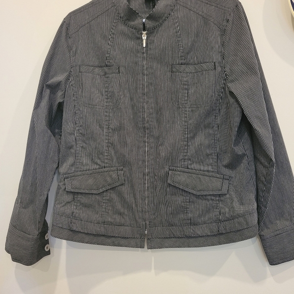 Y Brand Black & White Striped Womans Jean Style Jacket Sz 14 - Picture 8 of 12